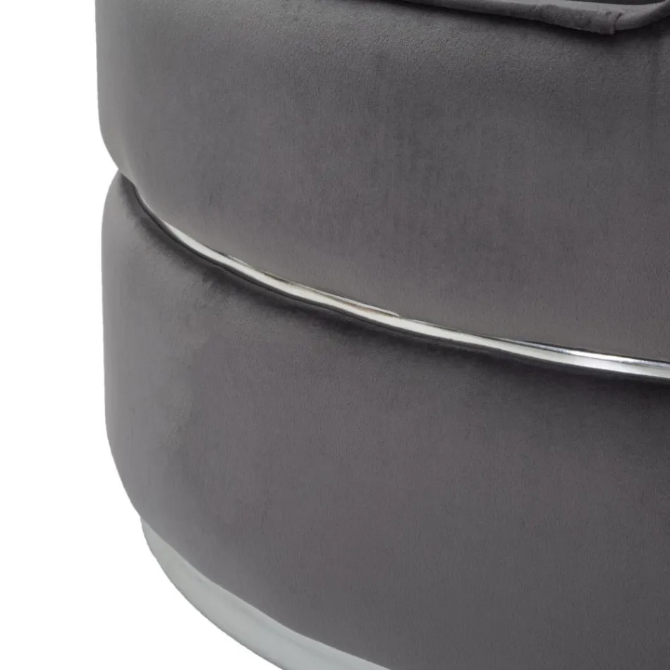 Poltrona da Salotto Imbottita e Rivestita in Tessuto con Decori - Patch Viadurini