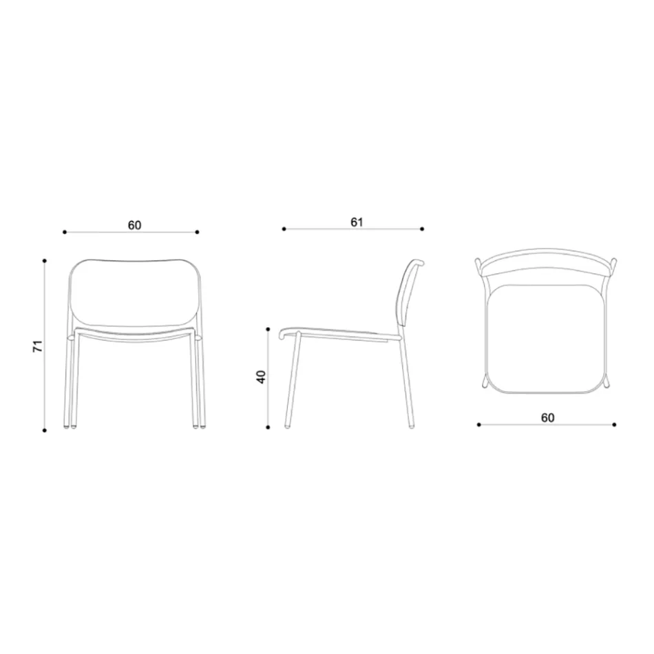 Poltrona da Salotto in Legno e Metallo Made in Italy 2 Pezzi - Saffia Viadurini