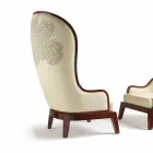 Poltrona da salotto in pelle decorazione laser, made in Italy, Eli Viadurini