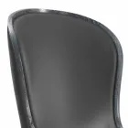 Poltrona da salotto in pelle e pelo nero Eli, design classico di lusso Viadurini