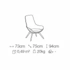 Poltrona da Salotto in Pelle e Tessuto con Base in Legno Made in Italy - Ama Viadurini