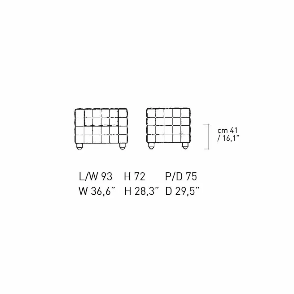 Poltrona da Salotto in Pelle Effetto Trapuntato Realizzata in Italia - Vesuvio Viadurini