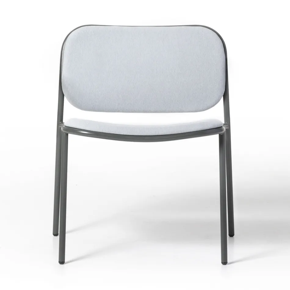 Poltrona da Salotto in Tessuto e Metallo Made in Italy 2 Pezzi - Sangria Viadurini