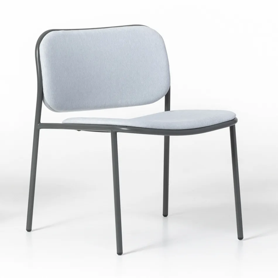 Poltrona da Salotto in Tessuto e Metallo Made in Italy 2 Pezzi - Sangria Viadurini