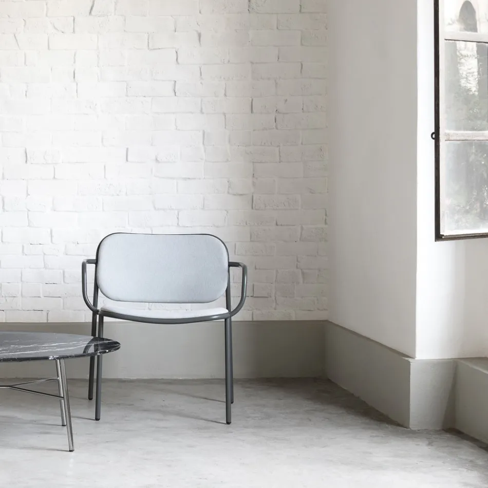 Poltrona da Salotto Rivestita in Tessuto Made in Italy 2 Pezzi - Sangria Viadurini