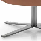 Poltrona da Soggiorno Girevole in Pelle e Metallo Made in Italy - Butterfly Viadurini