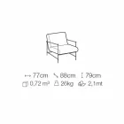 Poltrona da Soggiorno in Tessuto con Struttura in Metallo Made in Italy - Manila Viadurini