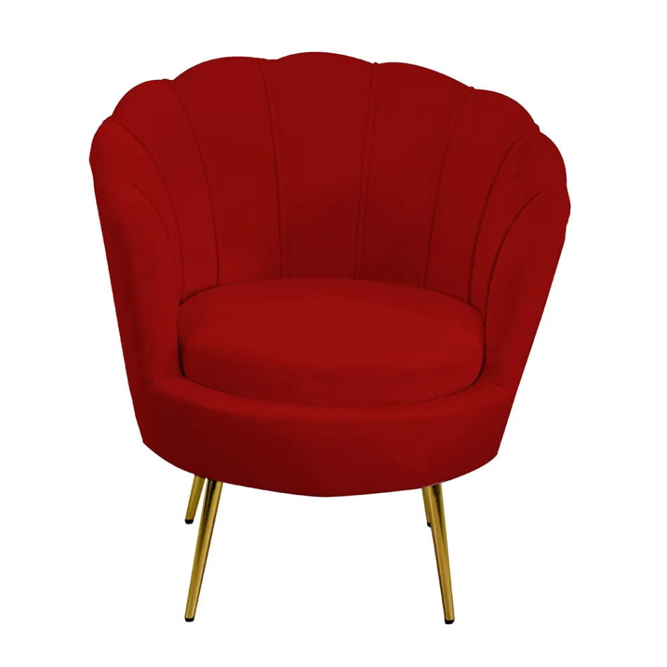 Poltrona da Soggiorno Realizzata in Metallo e Velluto - Fondale Viadurini