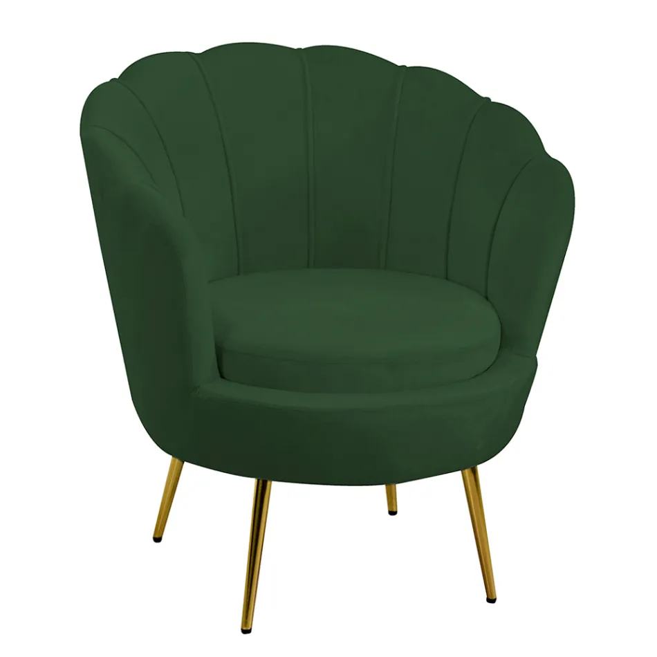 Poltrona da Soggiorno Realizzata in Metallo e Velluto - Fondale Viadurini