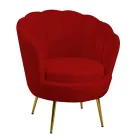 Poltrona da Soggiorno Realizzata in Metallo e Velluto - Fondale Viadurini