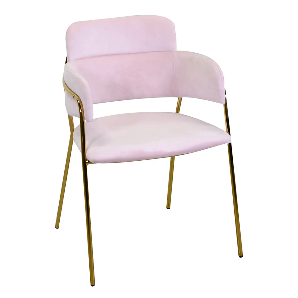 Poltrona da Soggiorno Realizzata in Metallo Oro e Velluto - Bandiera Viadurini