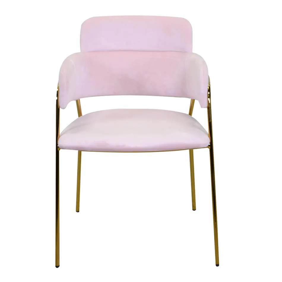 Poltrona da Soggiorno Realizzata in Metallo Oro e Velluto - Bandiera Viadurini