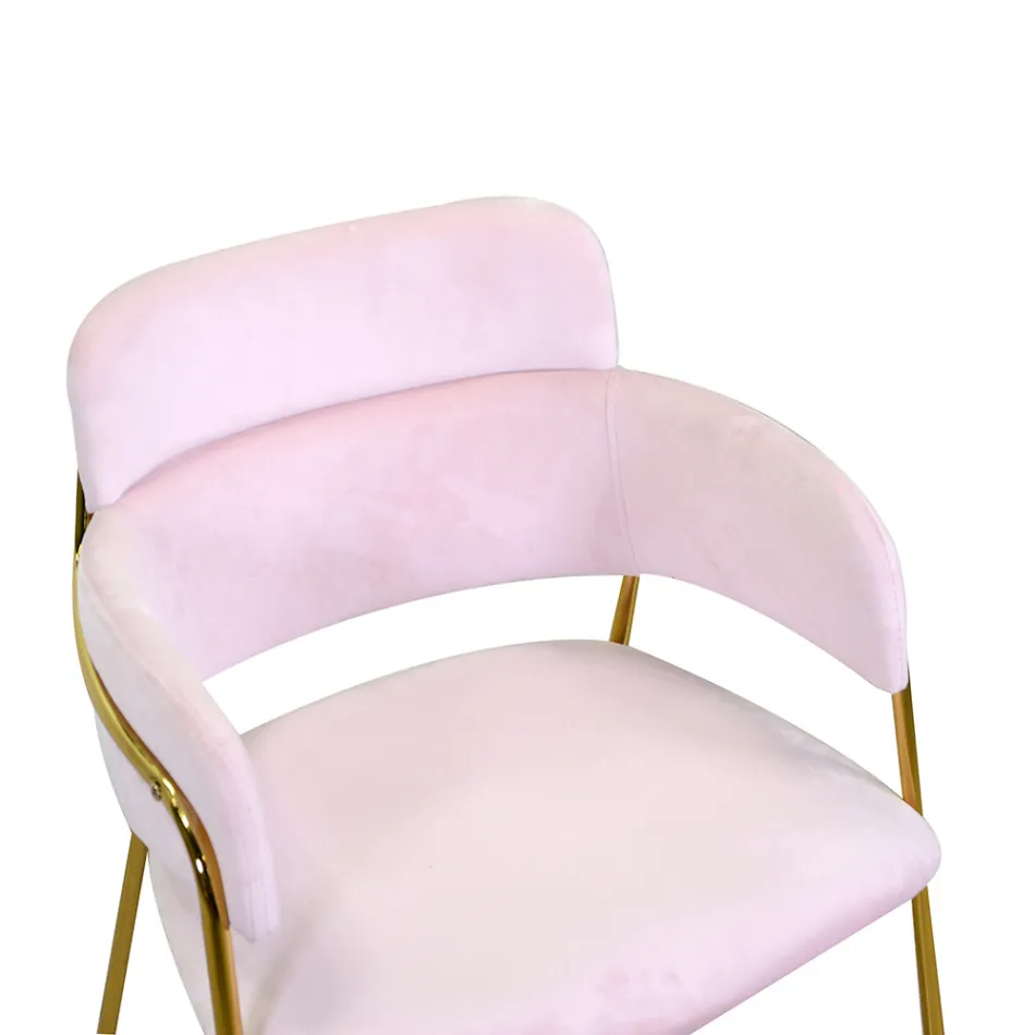 Poltrona da Soggiorno Realizzata in Metallo Oro e Velluto - Bandiera Viadurini