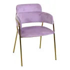 Poltrona da Soggiorno Realizzata in Metallo Oro e Velluto - Bandiera Viadurini