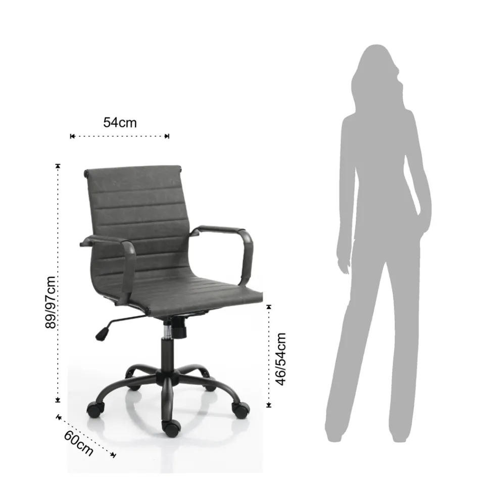 Poltrona da Ufficio con Schienale Alto o Basso - Rubidio Viadurini