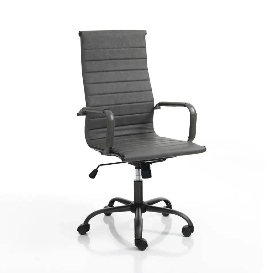 Poltrona da Ufficio con Schienale Alto o Basso - Rubidio Viadurini