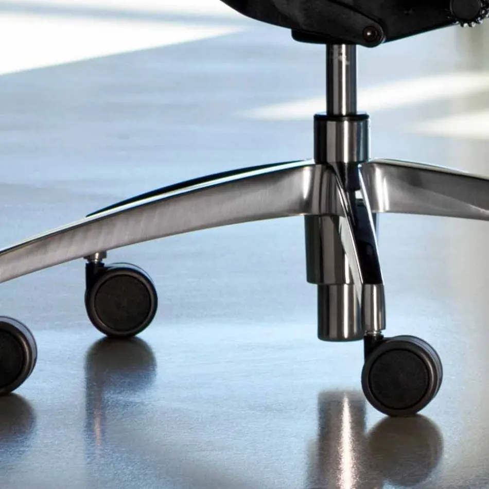 Poltrona da Ufficio Ergonomica Girevole con Ruote e Poggiatesta - Gimiglia Viadurini