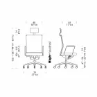 Poltrona da Ufficio Ergonomica Girevole con Ruote e Poggiatesta - Gimiglia Viadurini