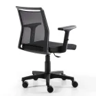 Poltrona da Ufficio Girevole in Tessuto Tecnico e Rete Nera - Daria Viadurini