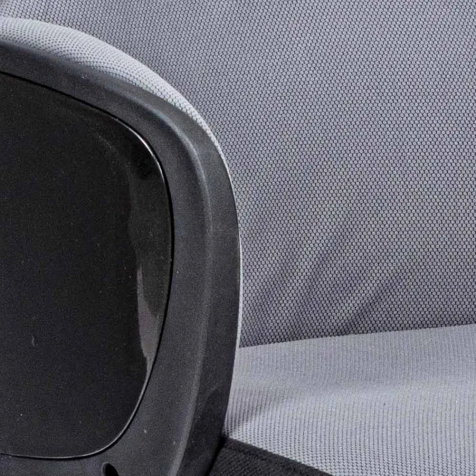 Poltrona da Ufficio Girevole Regolabile in Acciaio e Poliestere - Luigio Viadurini