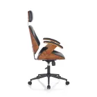 Poltrona da Ufficio in Legno, Pelle Sintetica e Metallo - Alaccia Viadurini