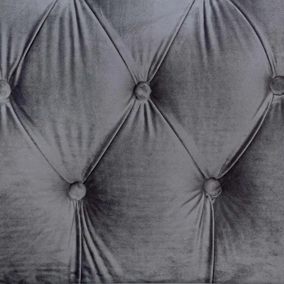 Poltrona Design Classico in Legno e Effetto Velluto Grigio o Rosa - Sanny Viadurini