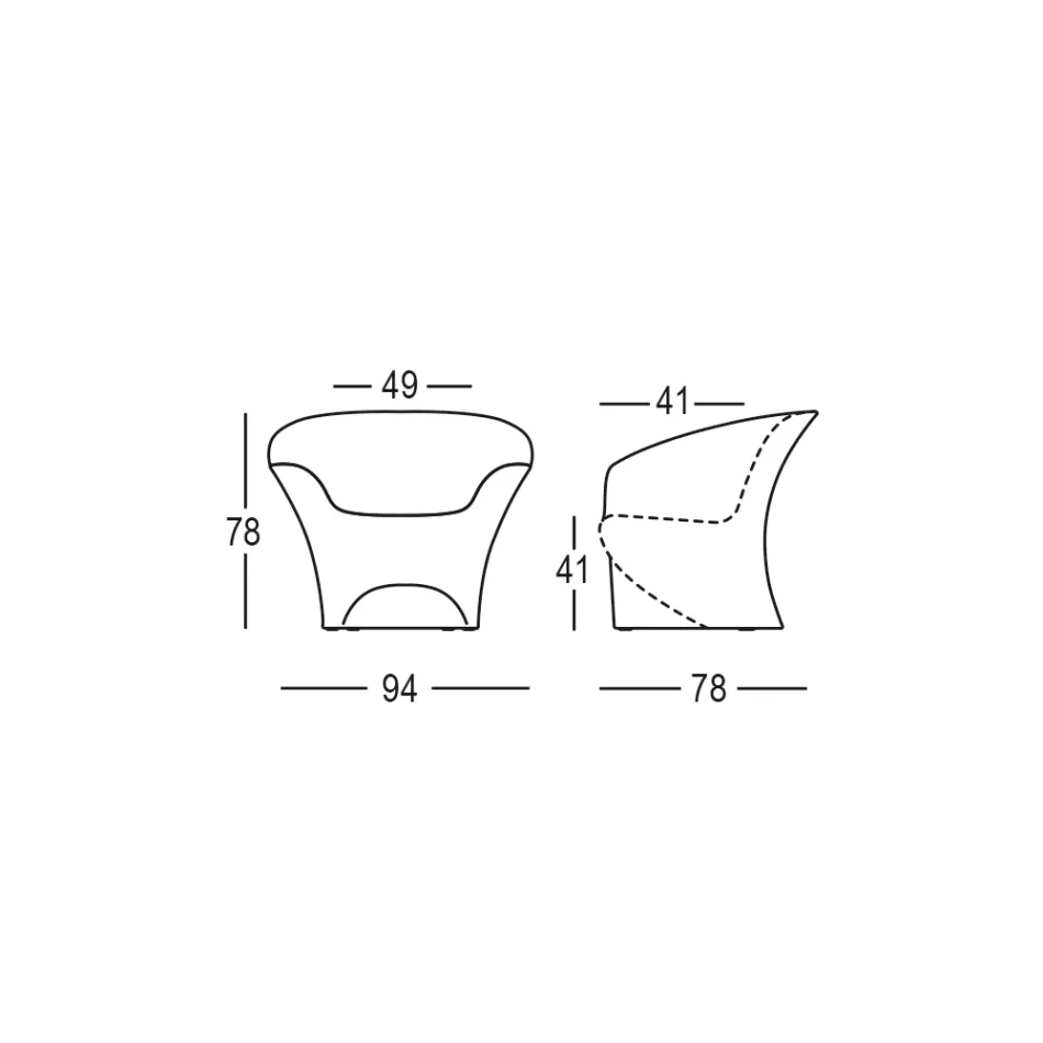 Poltrona Design da Esterno in Polietilene Opaco o Laccato Made in Italy - Conda Viadurini