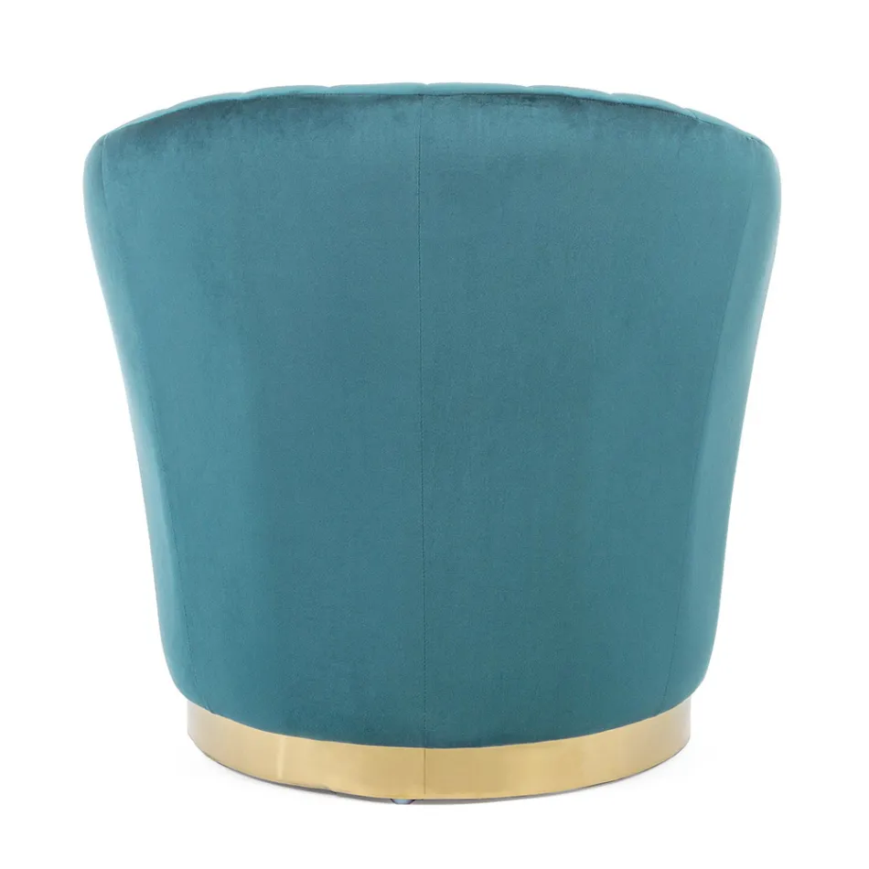 Poltrona Design Elegante Salotto di Lusso in Acciaio e Velluto - Courtney Viadurini