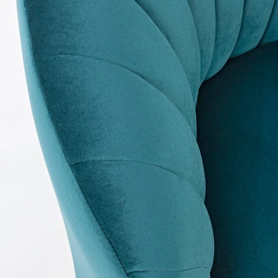 Poltrona Design Elegante Salotto di Lusso in Acciaio e Velluto - Courtney Viadurini