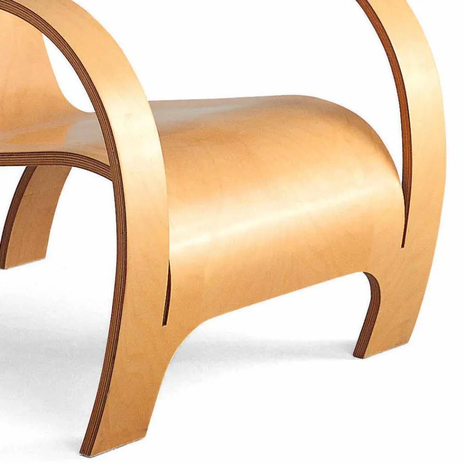 Poltrona Design in Multistrato Nero o Finitura Betulla Made in Italy - Galatea Viadurini