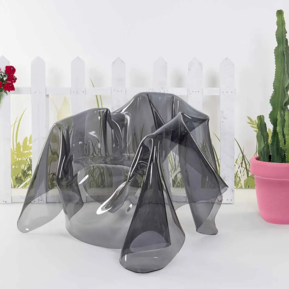 Poltrona design moderno in plexiglass fumé Paris,made in Italy Viadurini