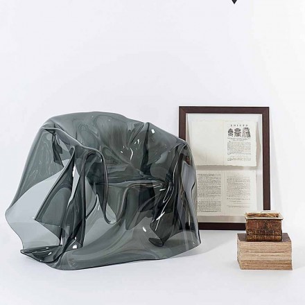 Poltrona design moderno in plexiglass fumé Paris,made in Italy Viadurini