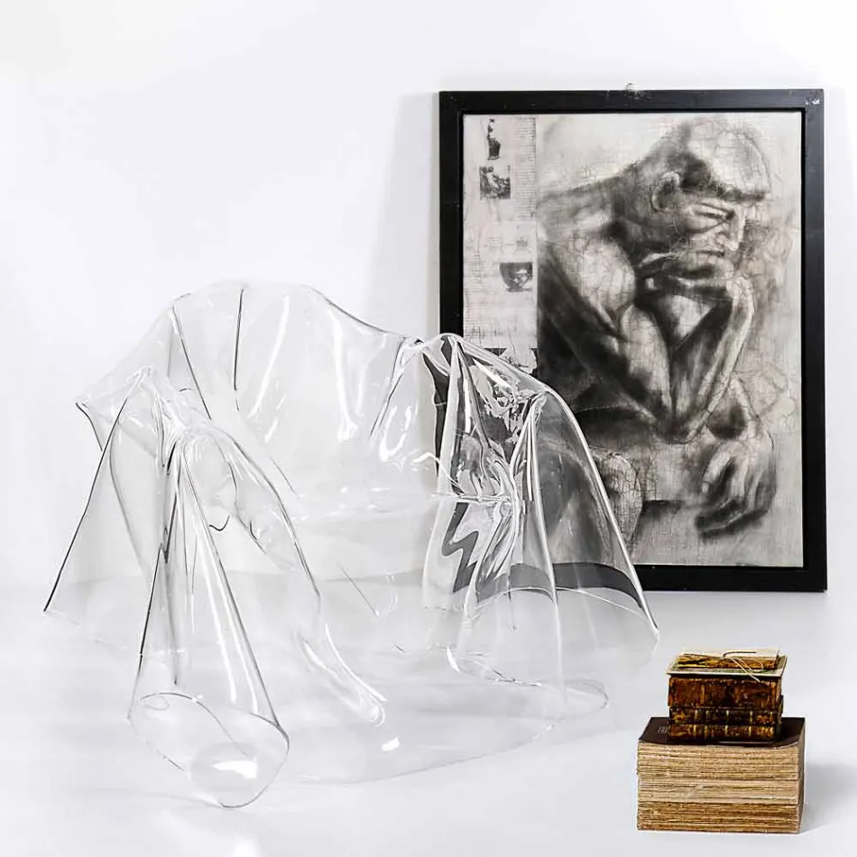 Poltrona design moderno in plexiglass trasparente Paris,made in Italy Viadurini