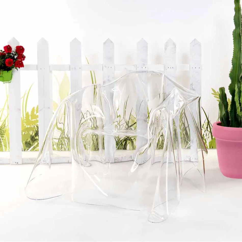 Poltrona design moderno in plexiglass trasparente Paris,made in Italy Viadurini