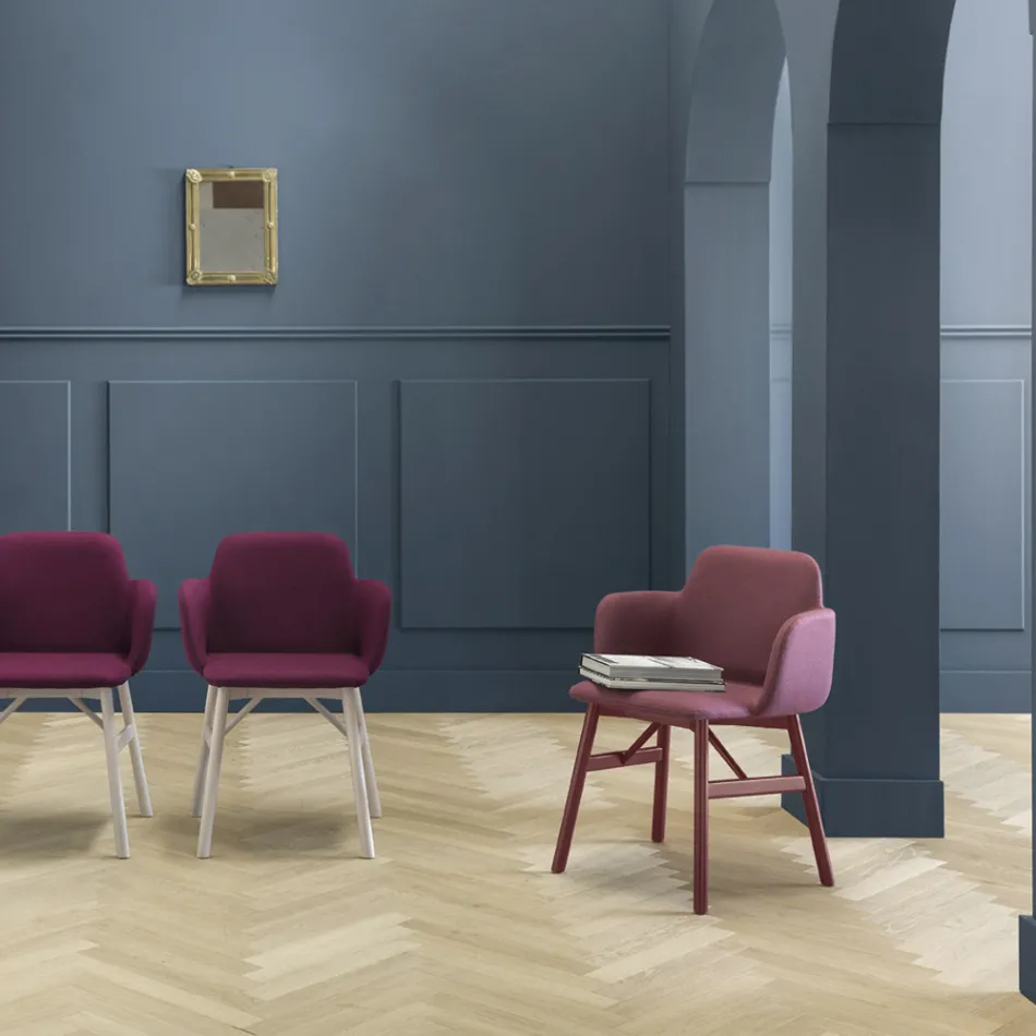 Poltrona di Alta Qualità con Seduta in Velluto o Tessuto Made in Italy - Molde Viadurini