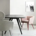 Poltrona di Alta Qualità in Tessuto con Base in Metallo Made in Italy - Bergen Viadurini