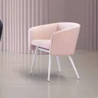 Poltrona di Alta Qualità in Tessuto con Base in Metallo Made in Italy - Bergen Viadurini