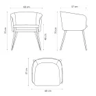 Poltrona di Alta Qualità in Tessuto con Base in Metallo Made in Italy - Bergen Viadurini