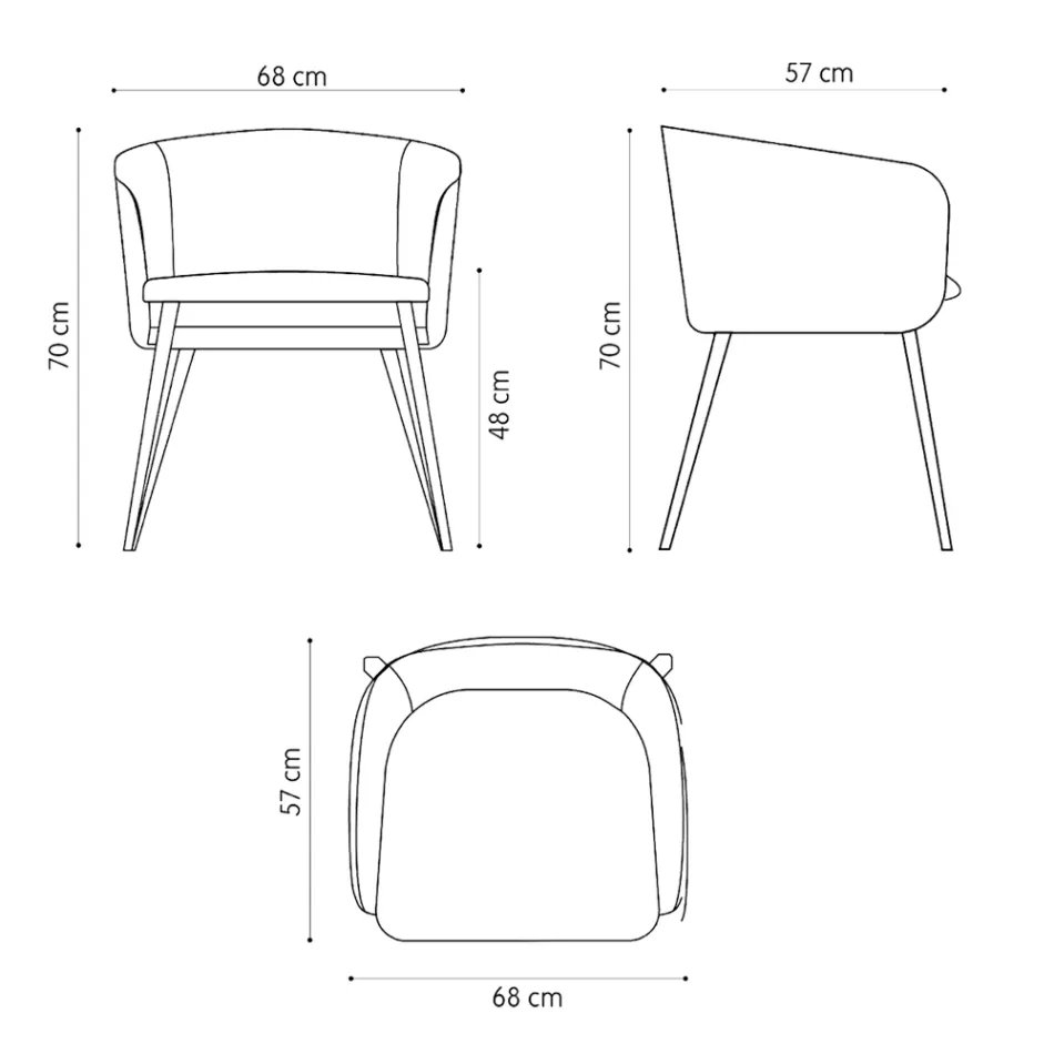 Poltrona di Alta Qualità in Tessuto con Base in Metallo Made in Italy - Bergen Viadurini
