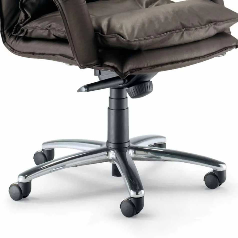 Poltrona di design direzionale similpelle realizzata in Italia Gemma Viadurini