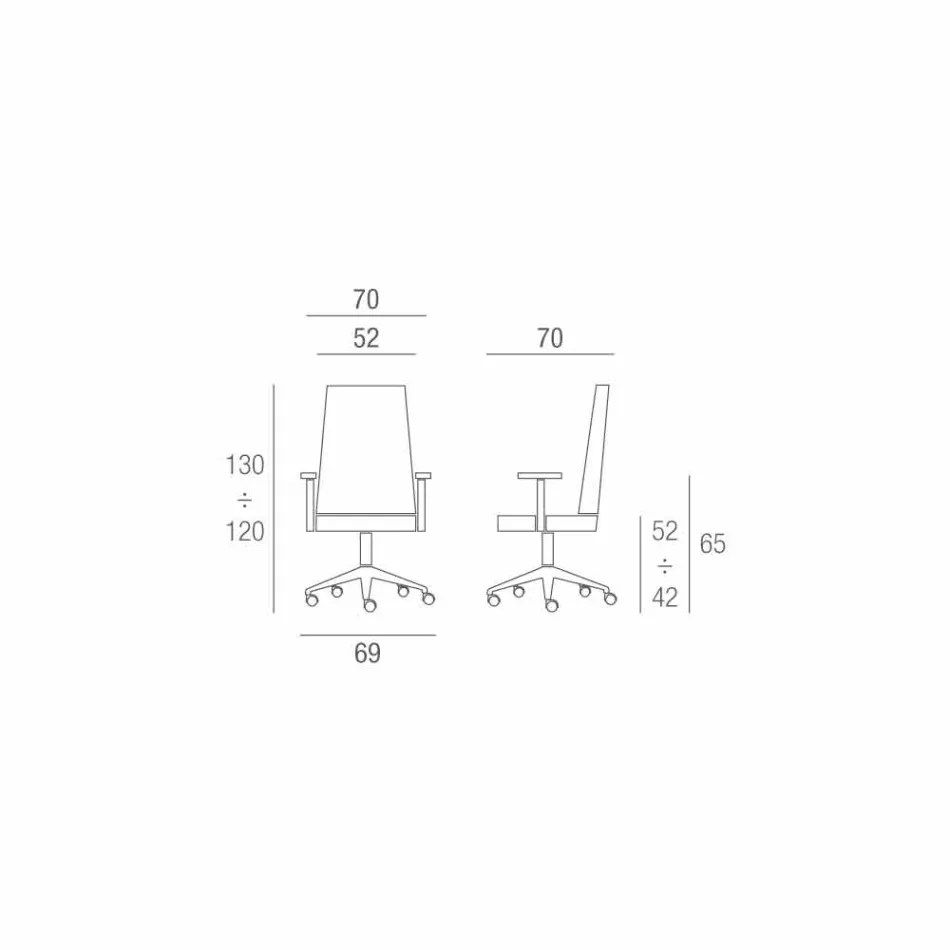 Poltrona di design direzionale similpelle realizzata in Italia Gemma Viadurini