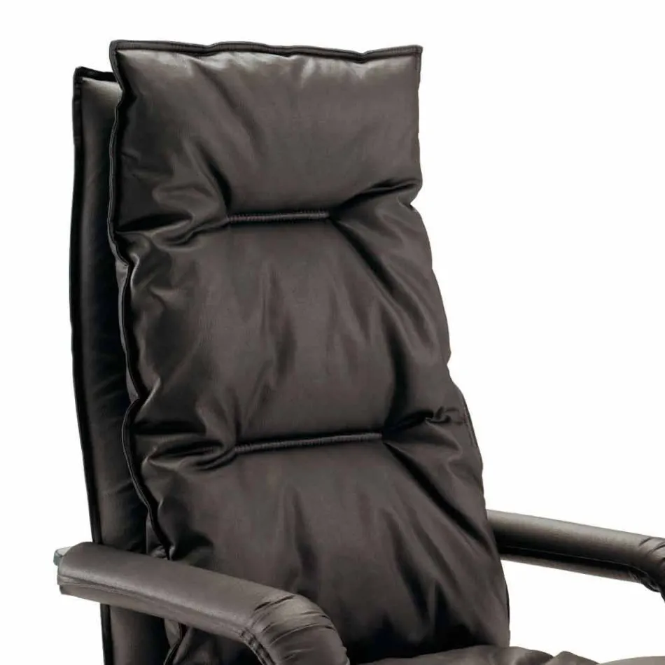 Poltrona di design direzionale similpelle realizzata in Italia Gemma Viadurini