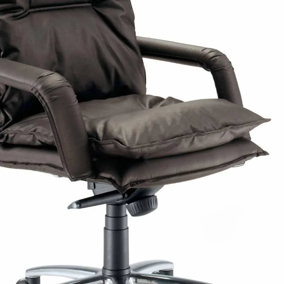 Poltrona di design direzionale similpelle realizzata in Italia Gemma Viadurini