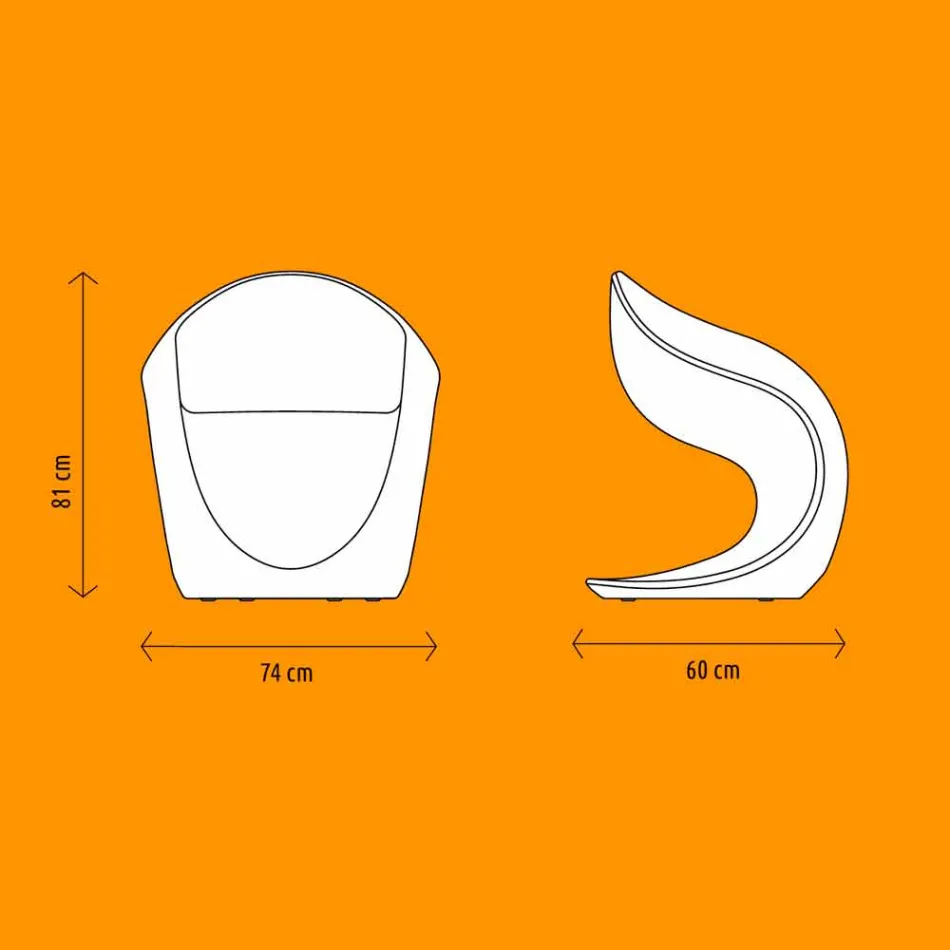 Poltrona di Design Interna o Esterna in Polietilene Bianco - Petra by Myyour Viadurini