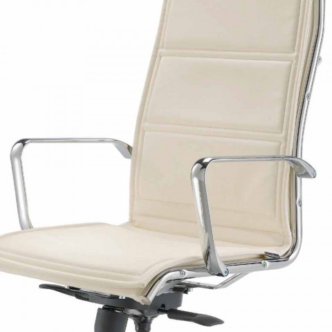 Poltrona Direzionale Da Ufficio In Pelle Bovina Di Tipo Fiore Agata