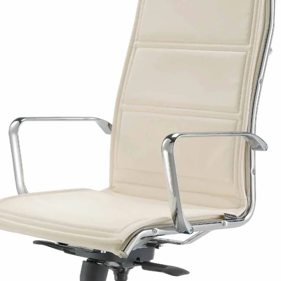 Poltrona direzionale da ufficio in pelle bovina di tipo fiore Agata Viadurini