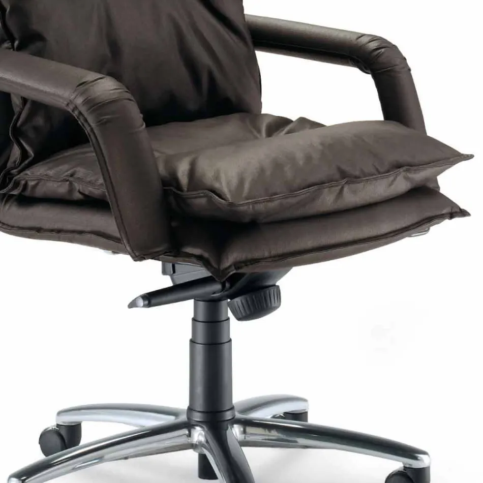 Poltrona direzionale moderna da ufficio in similpelle Gemma Viadurini