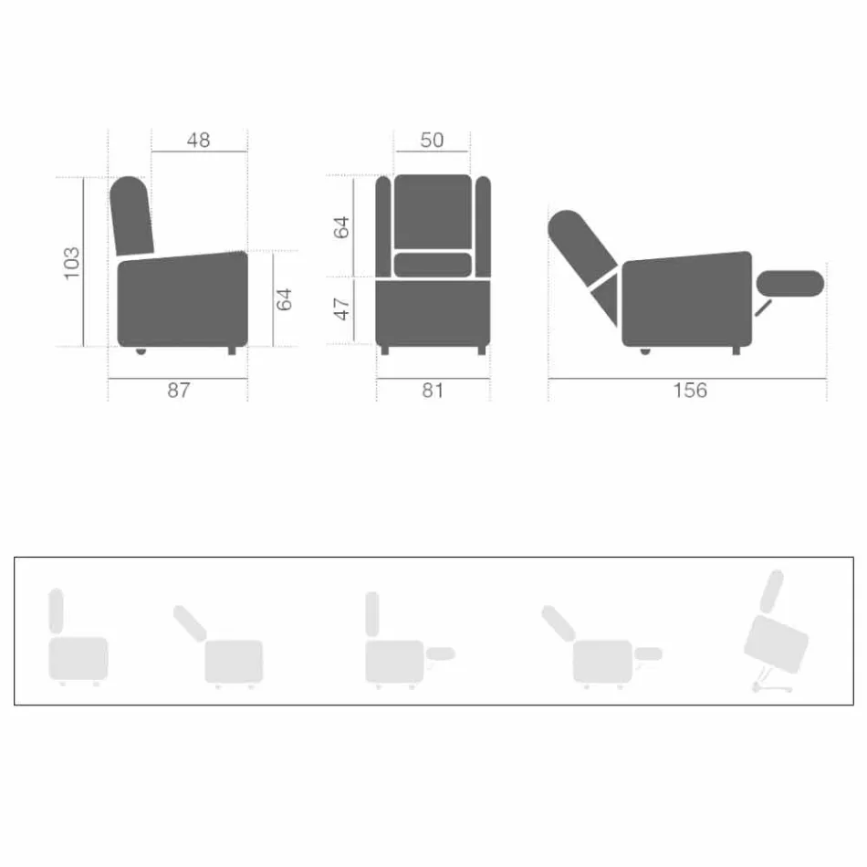 Poltrona Elettrica con Funzioni Lift Relax a 2 Motori Made in Italy - Marlene Viadurini