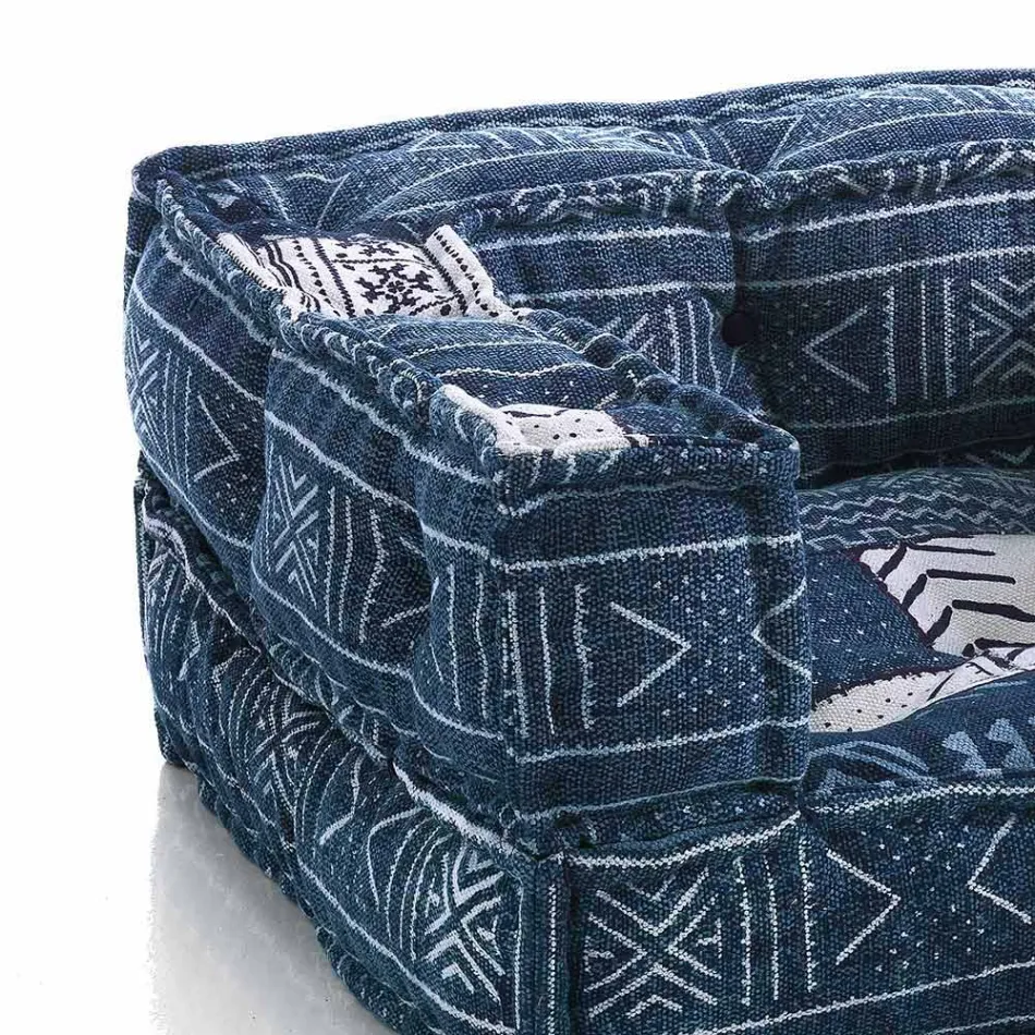 Poltrona Etnica da Salotto in Tessuto Patchwork e Velluto – Fibra Viadurini