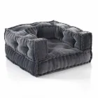 Poltrona Etnica da Salotto in Tessuto Patchwork e Velluto – Fibra Viadurini